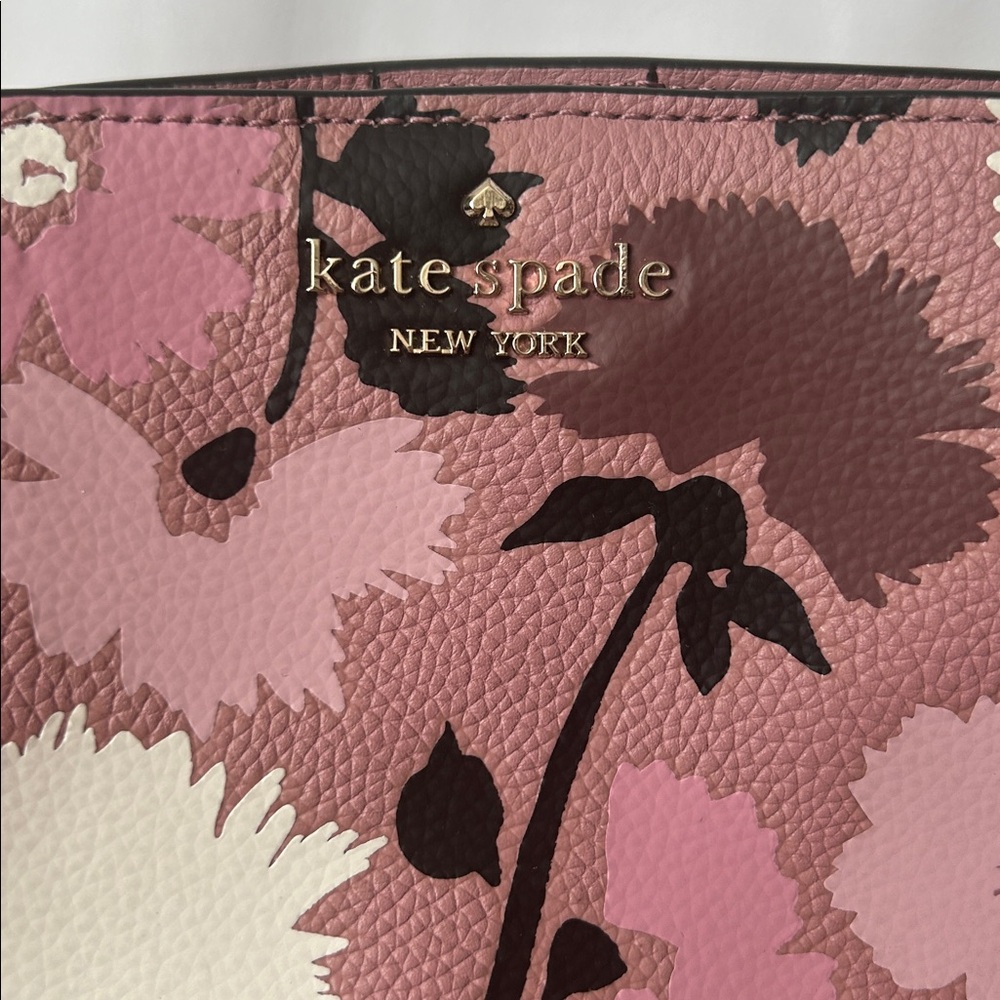 Kate Spade NY Briar Lane Gala Pink/Cream Floral Leather Shoulder Bag Purse 🌸🌸 - Picture 6 of 10